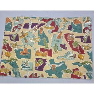 Eddie Bauer‎ USA Map Pillowcases Set 2 Portugal Cotton US States Vintage Travel